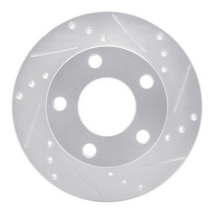 R1 Concepts R1 80-91 Audi 5000S Rear Right Drilled & Slotted Silver Brake Rotor