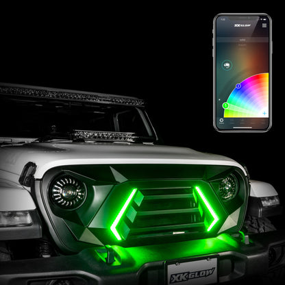 XKGLOW XK Glow JL Wrangler & Gladiator JT XKCHROME LED Grill Kit (Dual Mode)