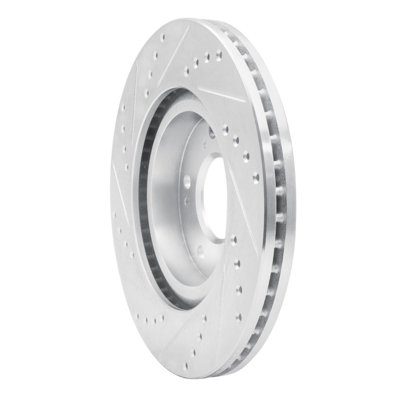 R1 Concepts R1 04-12 Mitsubishi Eclipse Front Right Drilled & Slotted Silver Brake Rotor