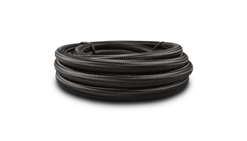Vibrant -4 AN Black Nylon Braided Flex Hose w/ PTFE liner (5FT long)