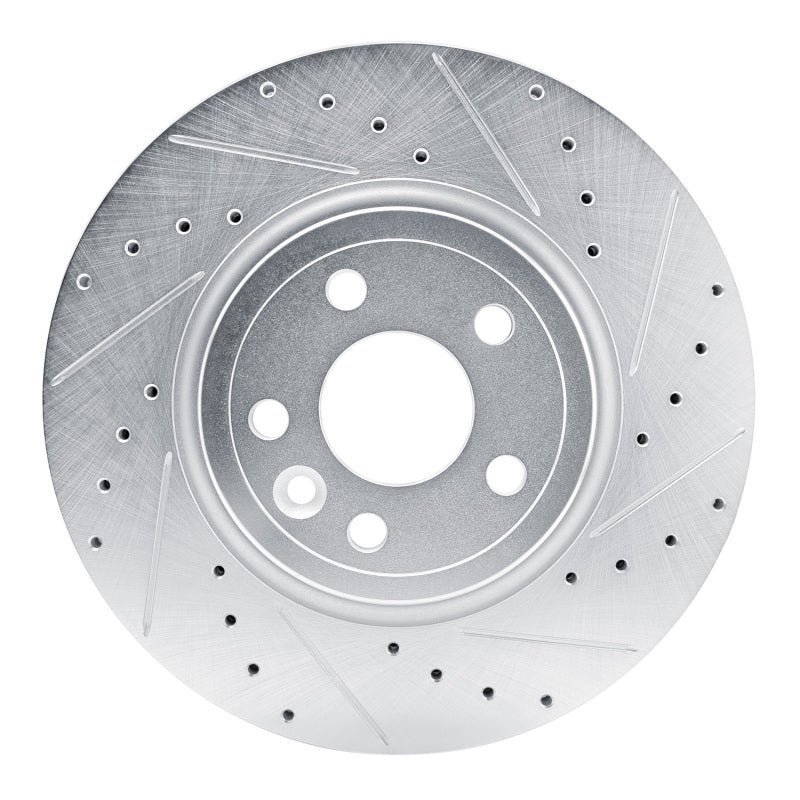 R1 Concepts R1 17-19 Jaguar F-Pace Front Right Drilled & Slotted Silver Brake Rotor