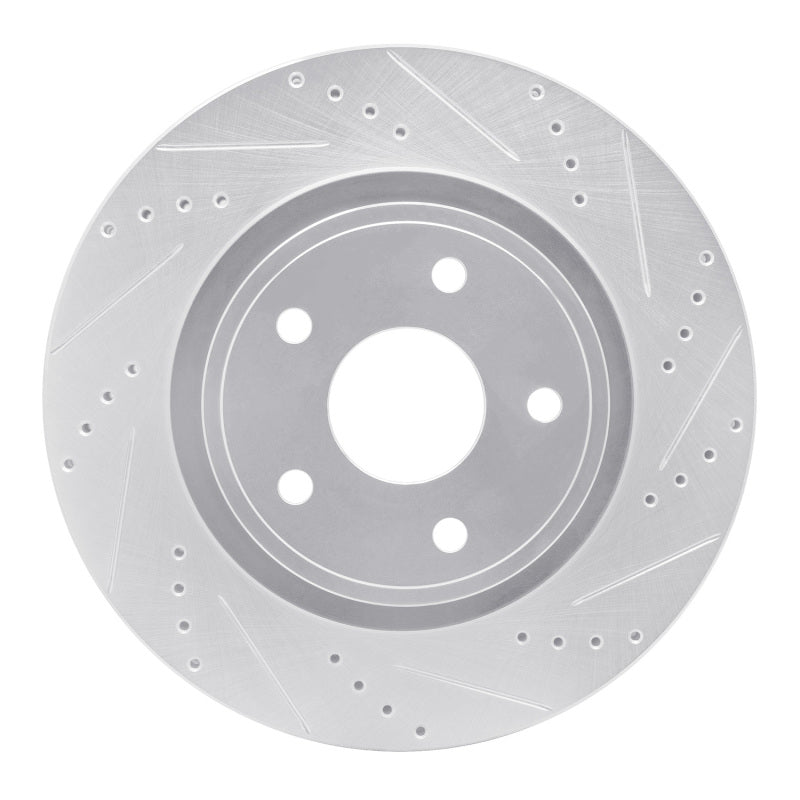 R1 Concepts R1 04-06 Dodge Ram 1500 Pickup Front Right Drilled & Slotted Silver Brake Rotor