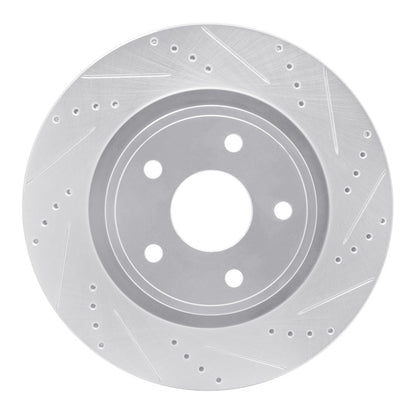 R1 Concepts R1 04-06 Dodge Ram 1500 Pickup Front Right Drilled & Slotted Silver Brake Rotor