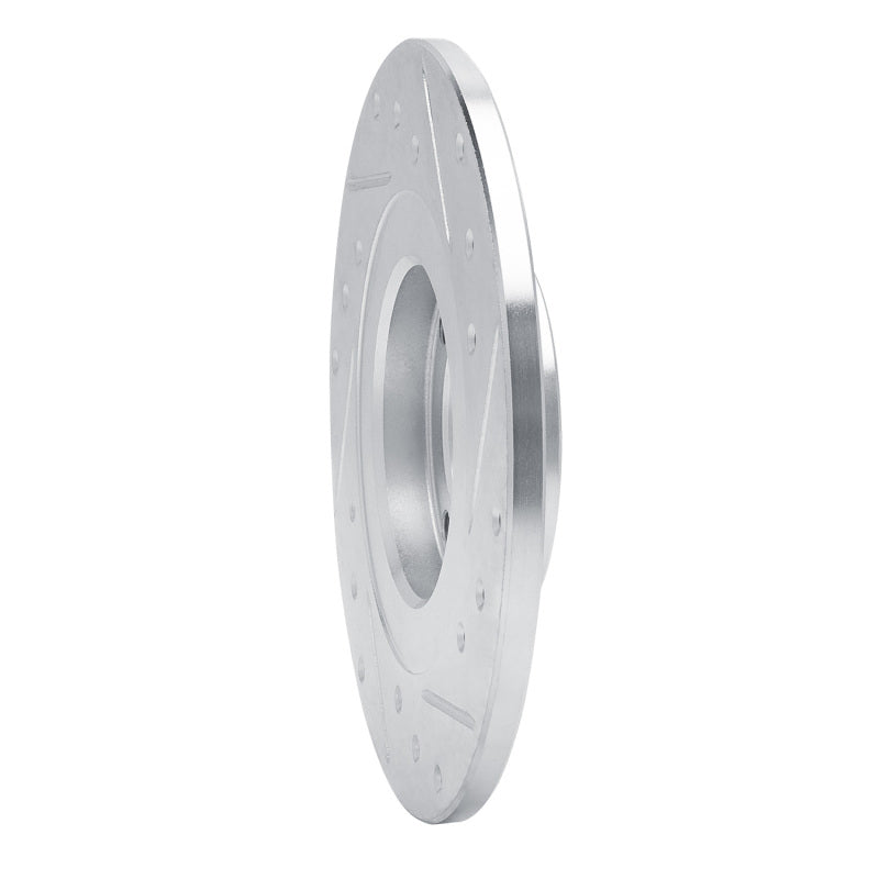 R1 Concepts R1 81-84 Toyota Starlet Front Left Drilled & Slotted Silver Brake Rotor