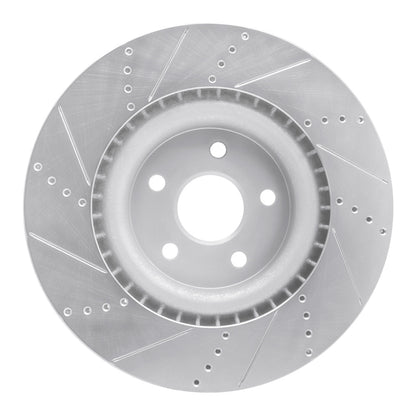 R1 Concepts R1 2012-2025 Dodge Durango Front Right Drilled & Slotted Silver Brake Rotor