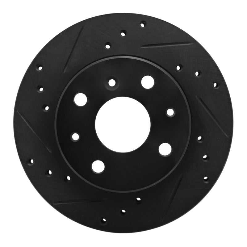 R1 Concepts R1 88-92 Daihatsu CHARADE Front Left Drilled & Slotted Black Brake Rotor