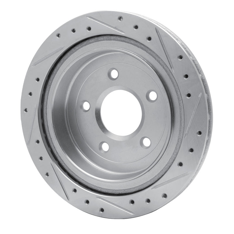 R1 Concepts R1 97-13 Cadillac XLR Rear Left Drilled & Slotted Silver Brake Rotor