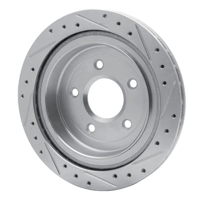 R1 Concepts R1 97-13 Cadillac XLR Rear Left Drilled & Slotted Silver Brake Rotor