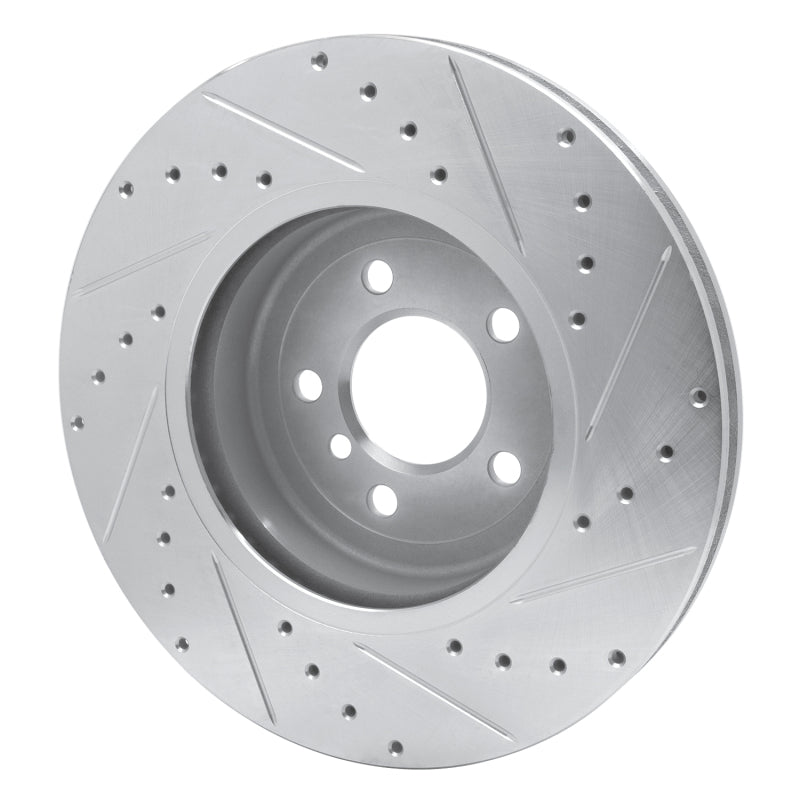 R1 Concepts R1 11-19 BMW 535D xDrive Front Left Drilled & Slotted Silver Brake Rotor