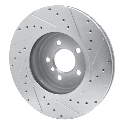 R1 Concepts R1 11-19 BMW 535D xDrive Front Left Drilled & Slotted Silver Brake Rotor
