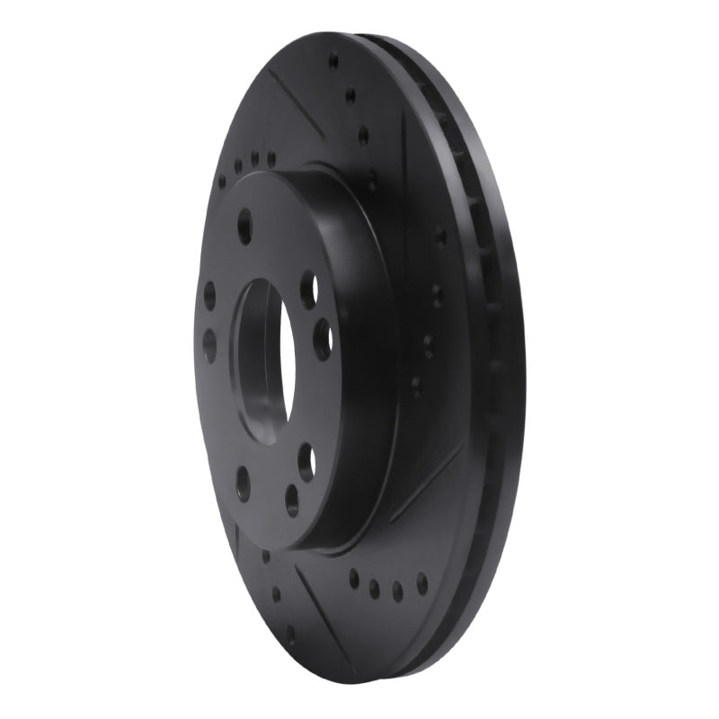 R1 Concepts R1 87-93 Mercedes-Benz 190D Front Right Drilled & Slotted Black Brake Rotor