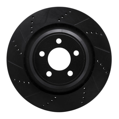 R1 Concepts R1 05-23 Chrysler 300 Rear Left Drilled & Slotted Black Brake Rotor