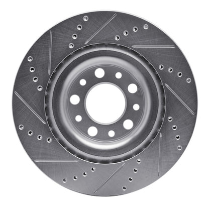 R1 Concepts R1 2017-2025 Alfa Romeo Stelvio Rear Right Drilled & Slotted Silver Brake Rotor