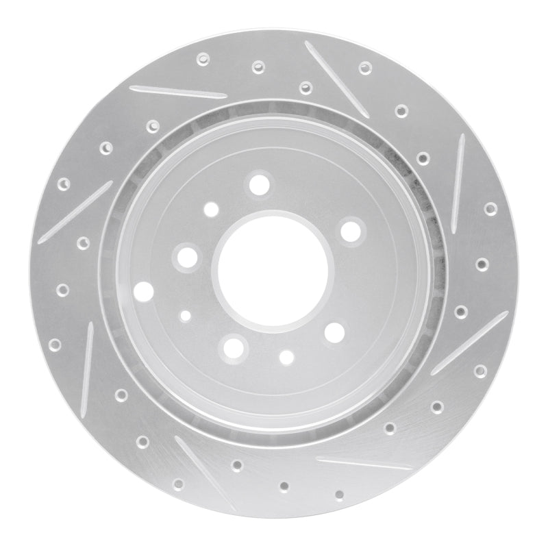R1 Concepts R1 07-12 Ford Edge Rear Left Drilled & Slotted Silver Brake Rotor