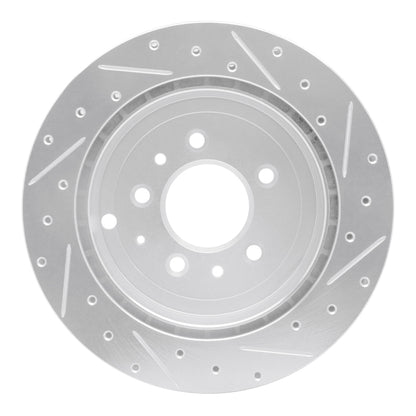 R1 Concepts R1 07-12 Ford Edge Rear Left Drilled & Slotted Silver Brake Rotor