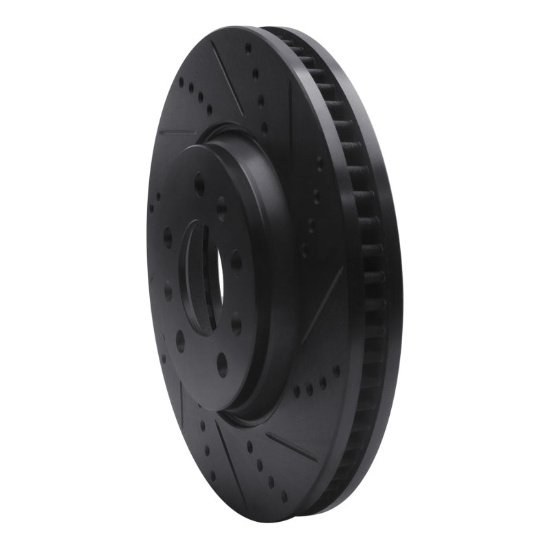 R1 Concepts R1 03-08 Cadillac STS Front Right Drilled & Slotted Black Brake Rotor