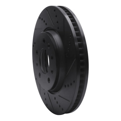 R1 Concepts R1 03-08 Cadillac STS Front Right Drilled & Slotted Black Brake Rotor