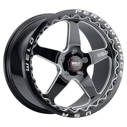Weld S904 18x12 Ventura Beadlock 5x120 ET52 BS8.55 Gloss BLK MIL DIA 78.1