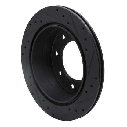 R1 Concepts R1 00-11 Cadillac DTS Rear Left Drilled & Slotted Black Brake Rotor