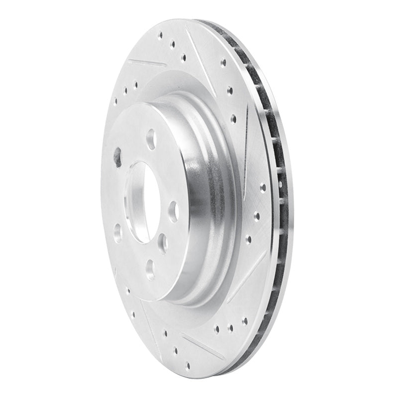 R1 Concepts R1 16-26 BMW 228I xDrive Gran Coupe Rear Right Drilled & Slotted Silver Brake Rotor