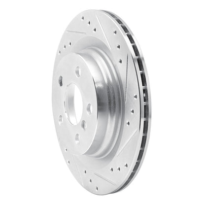 R1 Concepts R1 16-26 BMW 228I xDrive Gran Coupe Rear Right Drilled & Slotted Silver Brake Rotor