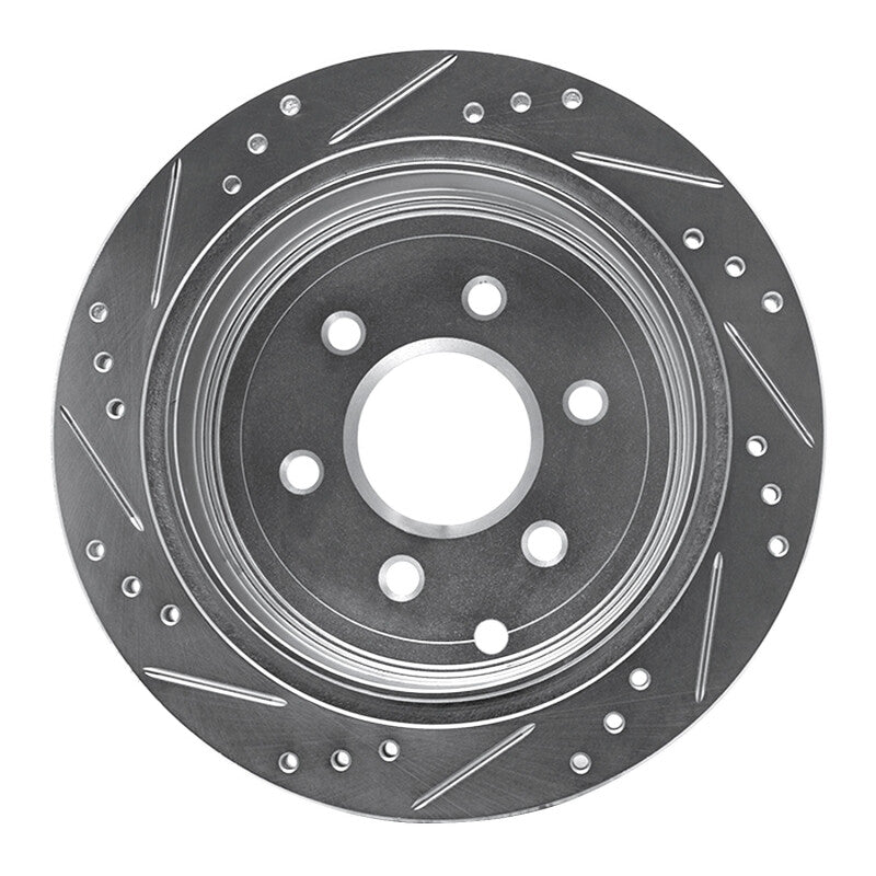 R1 Concepts R1 05-25 Nissan Frontier Rear Right Drilled & Slotted Silver Brake Rotor
