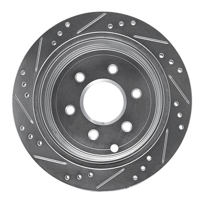 R1 Concepts R1 05-25 Nissan Frontier Rear Right Drilled & Slotted Silver Brake Rotor
