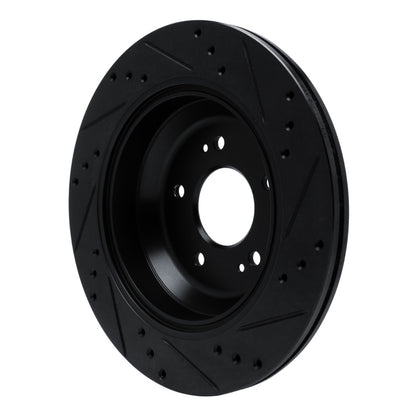 R1 Concepts R1 11-17 Hyundai Equus Rear Left Drilled & Slotted Black Brake Rotor