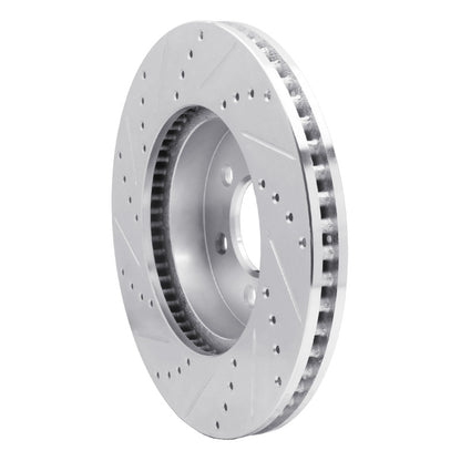 R1 Concepts R1 03-03 Dodge Durango Front Right Drilled & Slotted Silver Brake Rotor