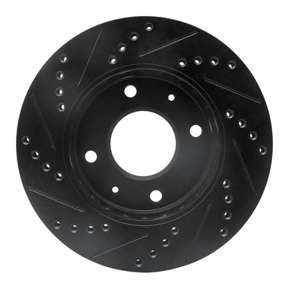 R1 Concepts R1 01-03 Hyundai Sonata Front Right Drilled & Slotted Black Brake Rotor