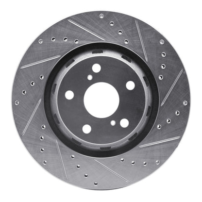 R1 Concepts R1 09-15 Toyota Venza Front Right Drilled & Slotted Silver Brake Rotor