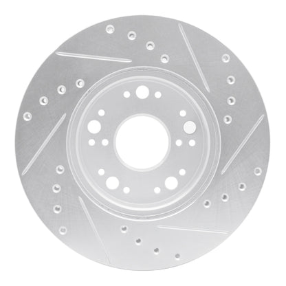R1 Concepts R1 91-92 Lexus LS400 Front Left Drilled & Slotted Silver Brake Rotor