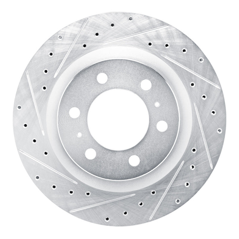 R1 Concepts R1 2022-2025 Lexus GX550 Front Left Drilled & Slotted Silver Brake Rotor