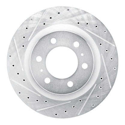 R1 Concepts R1 2022-2025 Lexus GX550 Front Left Drilled & Slotted Silver Brake Rotor