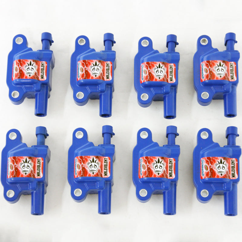 Granatelli Motor Sports Granatelli 05-17 GM LS1/LS2/LS3/LS4/LS5/LS6/LS7/LS9/LSA Malevolent Coil Packs - Blue (Set of 8)