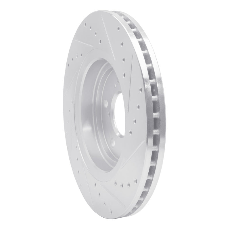 R1 Concepts R1 17-20 Acura MDX Front Left Drilled & Slotted Silver Brake Rotor