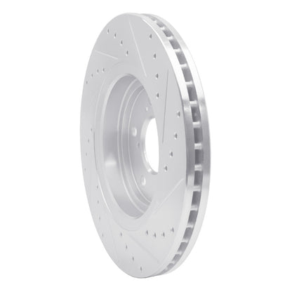 R1 Concepts R1 17-20 Acura MDX Front Left Drilled & Slotted Silver Brake Rotor