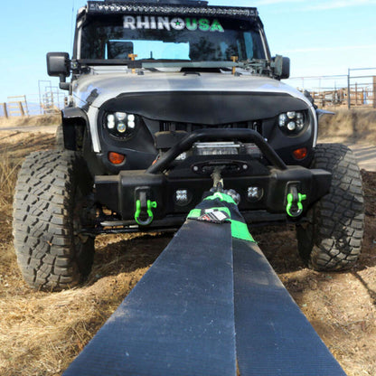 Rhino USA Recovery Tow Strap 4Inx30Ft (Green)