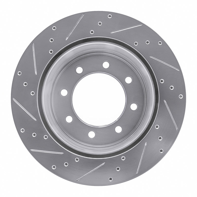 R1 Concepts R1 11-22 Ford F-350 Super Duty 2WD Rear Right Drilled & Slotted Silver Brake Rotor