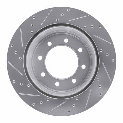 R1 Concepts R1 11-22 Ford F-350 Super Duty 2WD Rear Right Drilled & Slotted Silver Brake Rotor