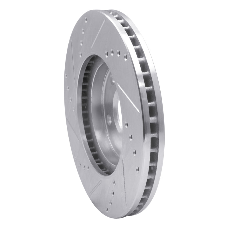 R1 Concepts R1 02-17 Infiniti Q45 Front Right Drilled & Slotted Silver Brake Rotor
