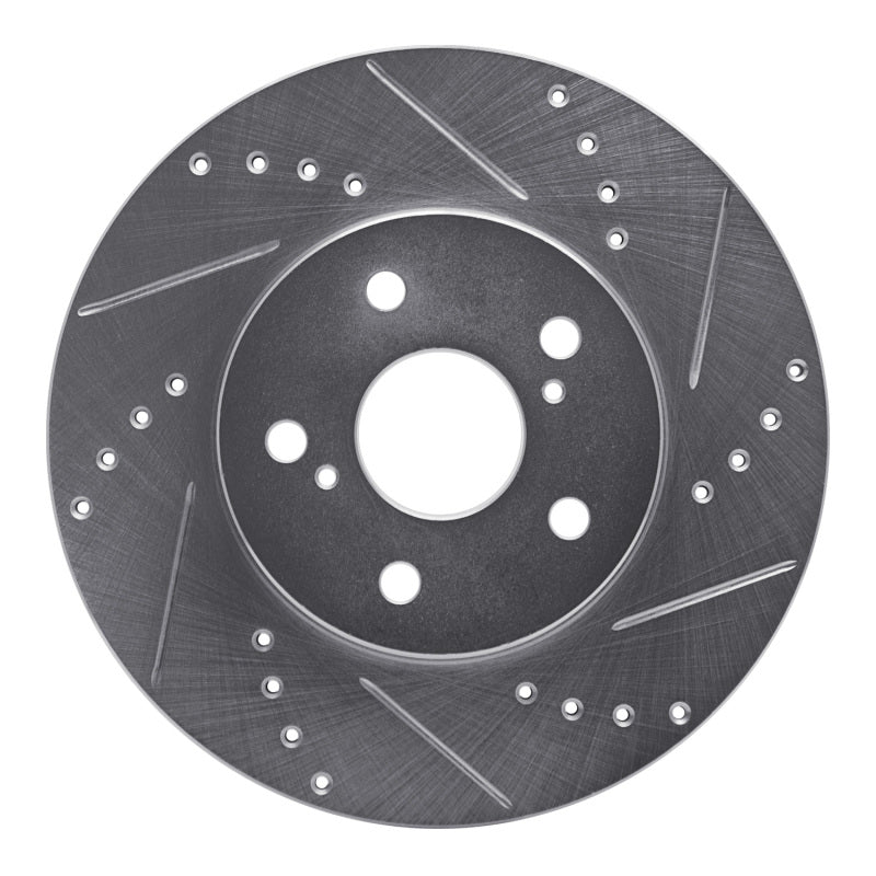 R1 Concepts R1 02-15 Lexus IS250 Front Right Drilled & Slotted Silver Brake Rotor