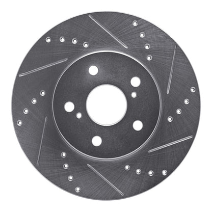 R1 Concepts R1 02-15 Lexus IS250 Front Right Drilled & Slotted Silver Brake Rotor