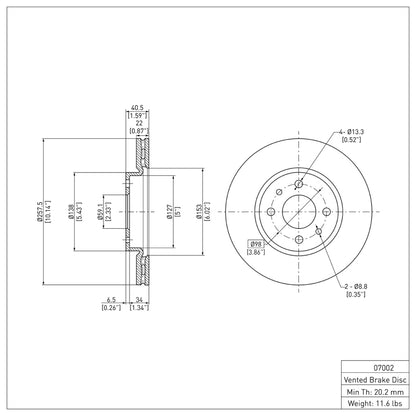 DFC 09-19 Dodge Vision (Mexico) Front Brake Rotor