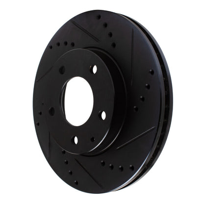 R1 Concepts R1 95-06 Mazda MPV Front Right Drilled & Slotted Black Brake Rotor