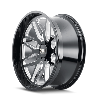 Cali Off-Road 9115 Invader 24x14 / 6x139.7 BP / -76mm Offset / 106.1mm Hub Gloss Black Milled Wheel