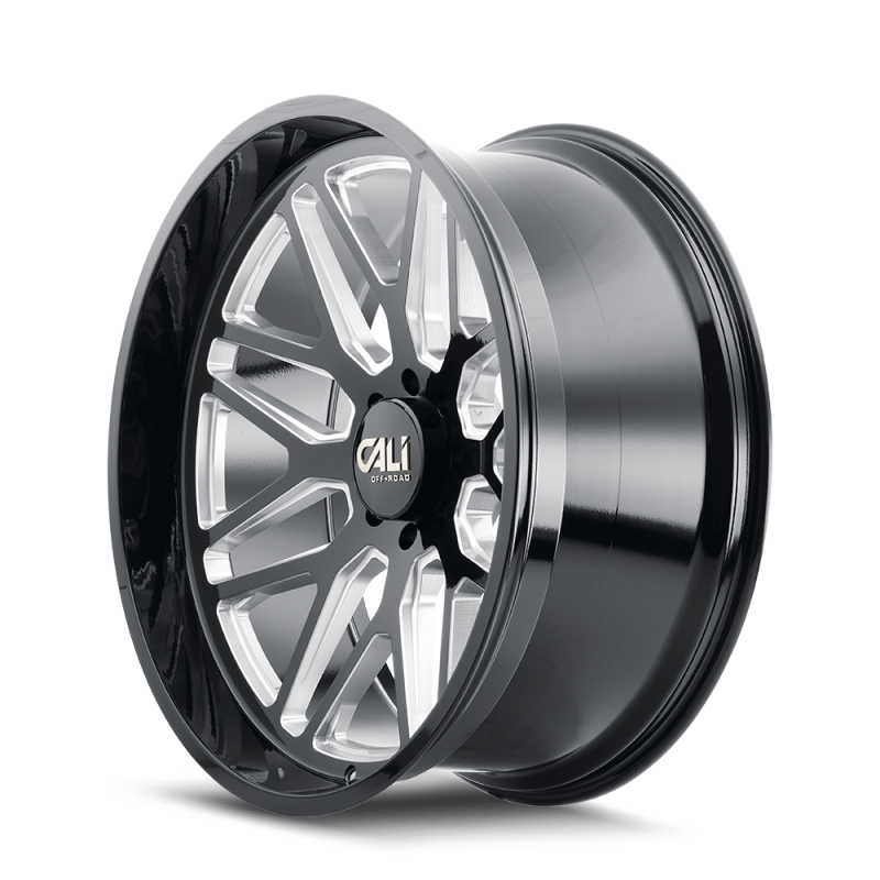 Cali Off-Road 9115 Invader 24x14 / 8x165.1 BP / -76mm Offset / 125.2mm Hub Gloss Black Milled Wheel