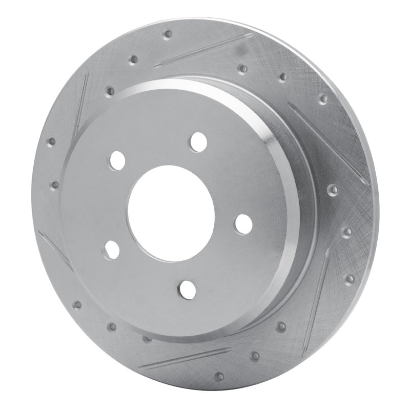 R1 Concepts R1 96-02 Ford Crown Victoria Rear Left Drilled & Slotted Silver Brake Rotor