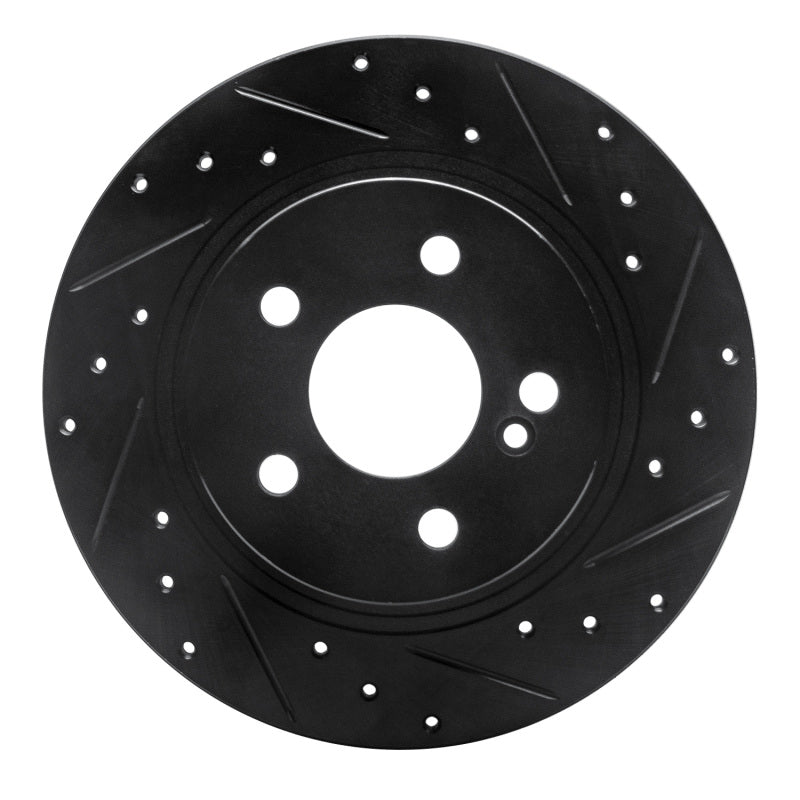 R1 Concepts R1 08-15 Mercedes-Benz C300 Sedan Rear Right Drilled & Slotted Black Brake Rotor
