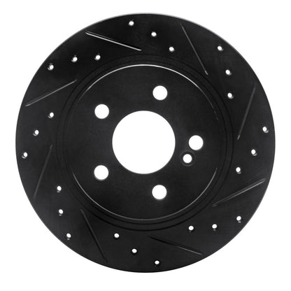 R1 Concepts R1 08-15 Mercedes-Benz C300 Sedan Rear Right Drilled & Slotted Black Brake Rotor